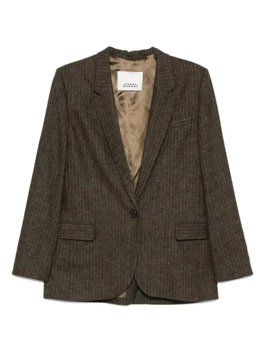 Thumbnail - Isabel Marant - Pinstripe Single-Breasted Blazer - Größe 36 - grün