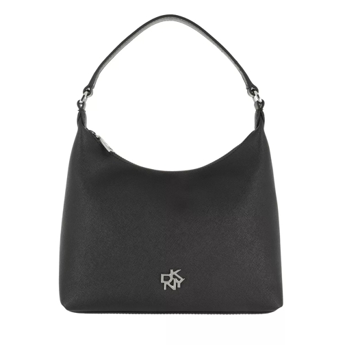 DKNY Carol Medium Pouchette Black Silver Hobo Bag