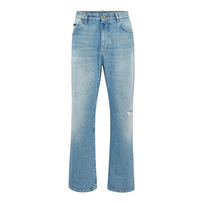 Philipp Plein Jeans Jeansshorts Signature blau