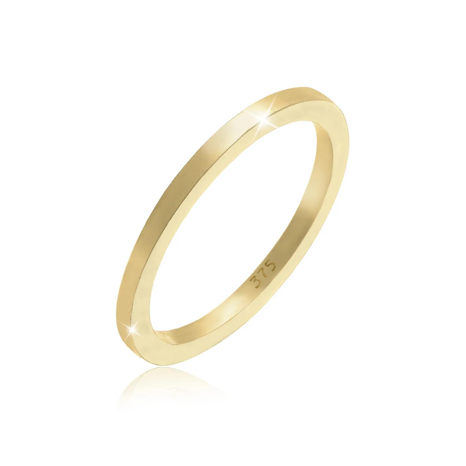 Elli Ringe - Ring Basic Ehering 375 Gelbgold - Gr. 52 MM - in Gold - für Damen