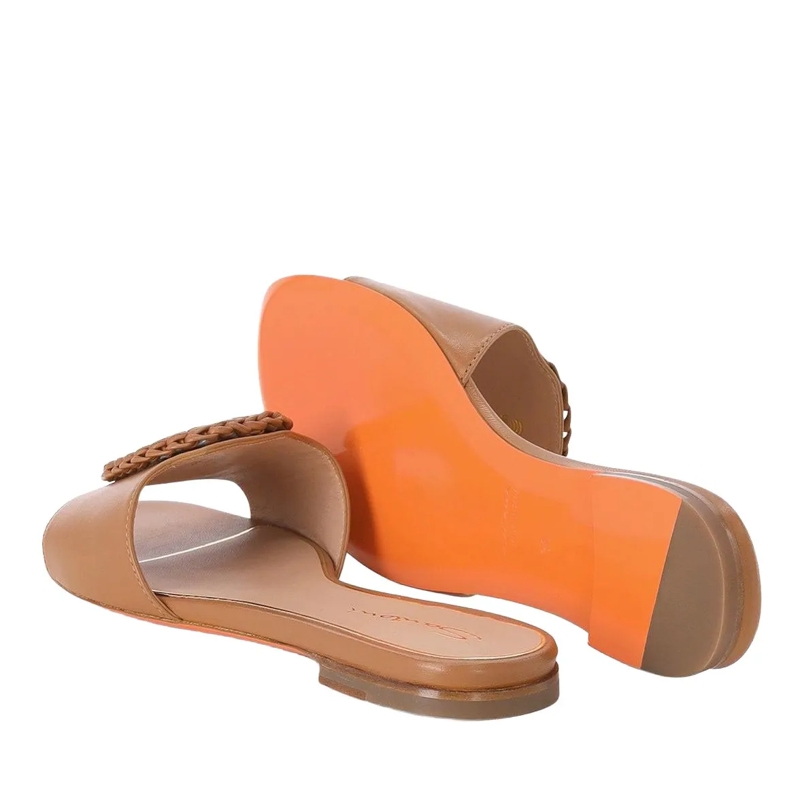 Santoni Sandalen Pantoletten aus Leder braun(Image 3)