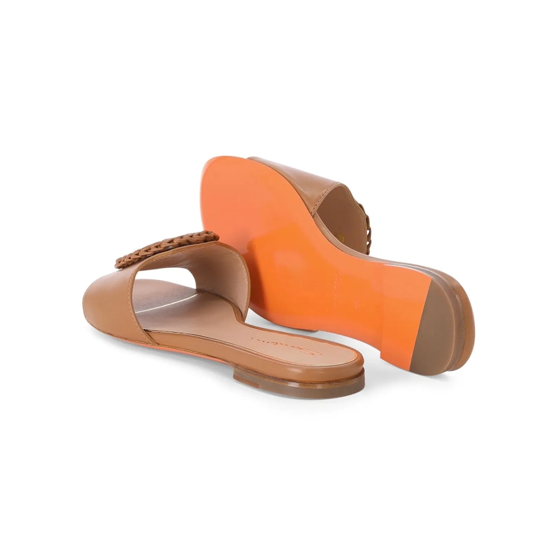 Santoni Schnürschuhe Pantoletten aus Leder braun(Image 2)