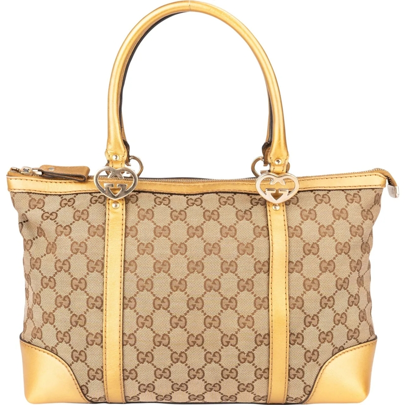 Gucci Schultertasche Gucci Golden GG Monogram Twin Heart Handbag mehrfarbig