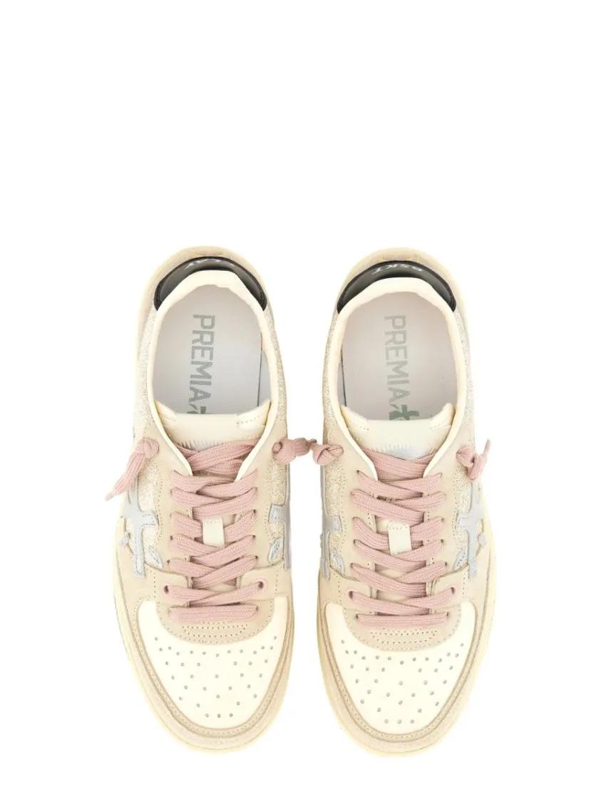 Thumbnail - Premiata Low-Top Sneaker - Low-Top Sneakers With Lamb And Calf Leather Accent - Gr. 37 (EU) - in Beige - für Damen
