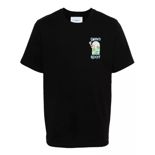 Casablanca Le Jeu Organic-Cotton T-Shirt Black 