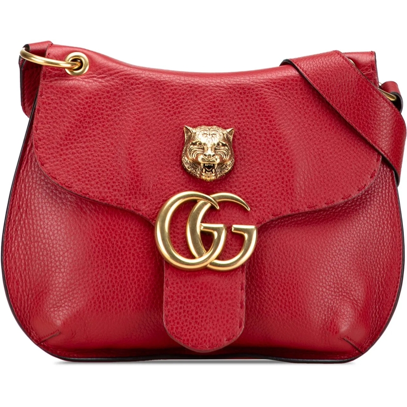 Gucci Sac à bandoulière GG Marmont Leather Animalier Crossbody rot