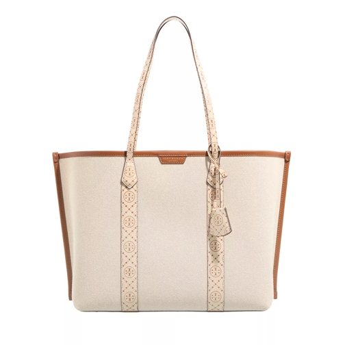 Tory Burch Perry Canvas Triple-Compartment Tote New Cream Boodschappentas