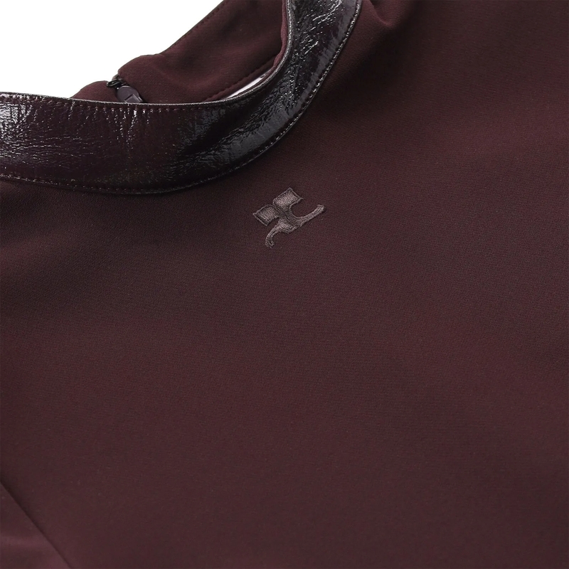 Courrèges Minikleid Midikleid mit Vinylkragen rot(Image 4)