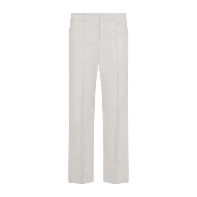 Max Mara  Tailored White Trousers With Subtle Pleats And Cle White