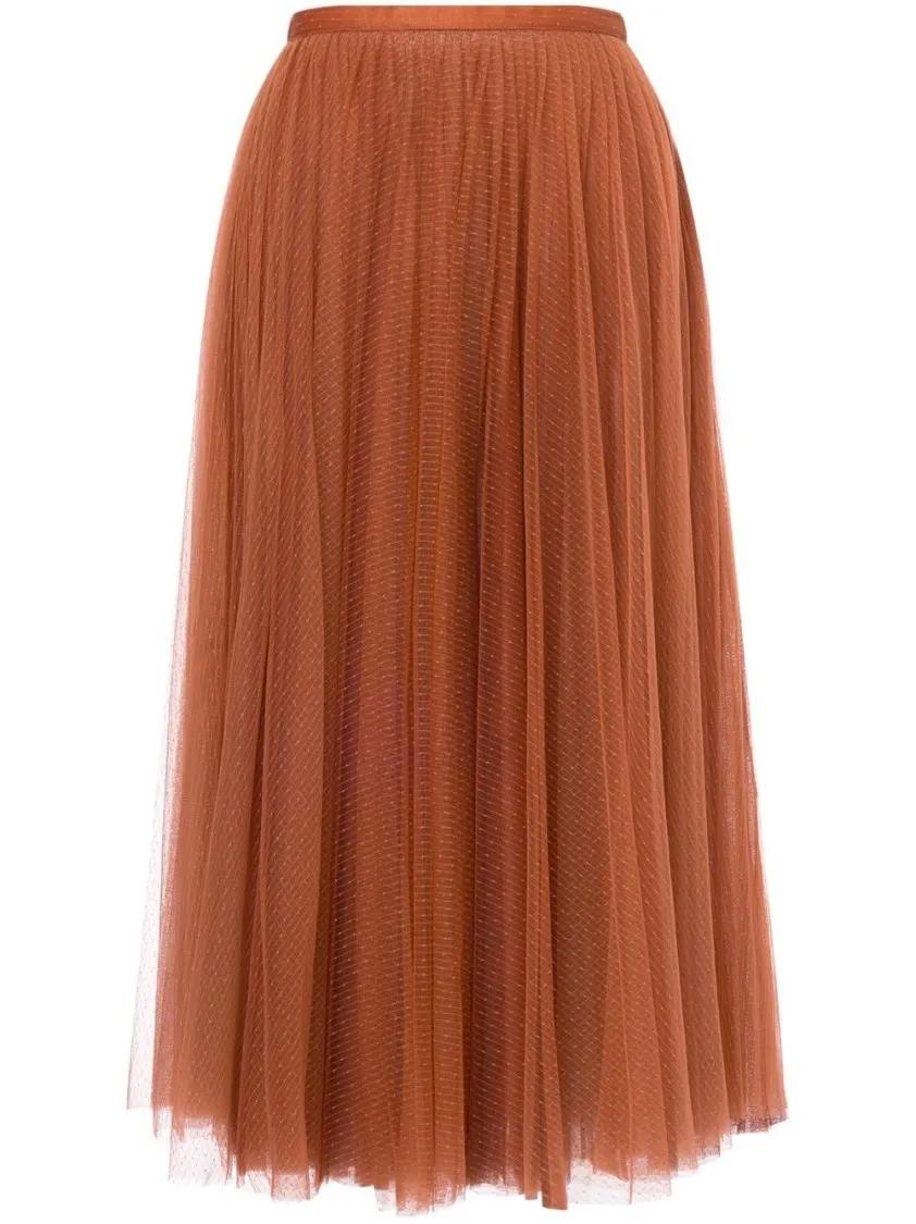 Philosophy Di Lorenzo Serafini - Camel Brown Midi Skirt - Größe 38 - braun