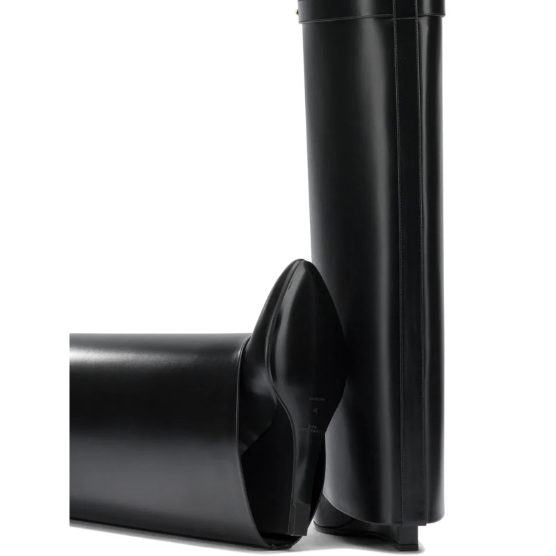 Givenchy Bottes Pointed Toe Calf Leather Ankle Boots With Metallic Black(Image 5)