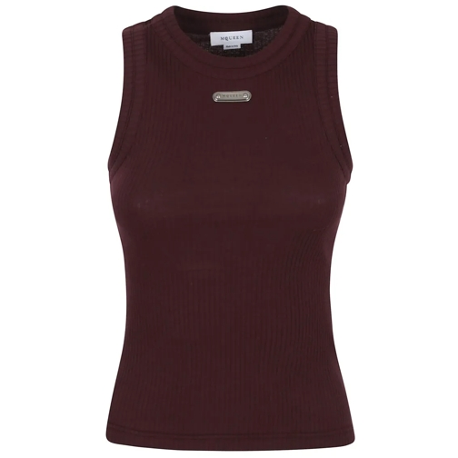 Alexander McQueen Blusen Cotton Top Burgundy