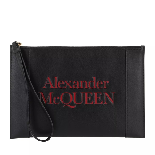 Alexander McQueen Logo Clutch Black Aftonväska med spänne
