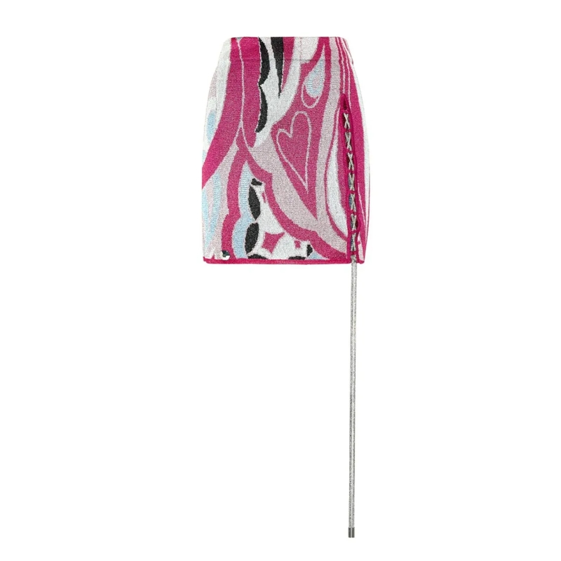 Philipp Plein Minirock Fuchsia Cotton Mini Skirt With Lace-Up Deta Pink