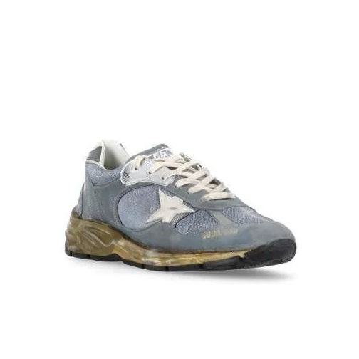 Golden Goose Sky Blue Suede Leather And Fabric Sneakers Blue låg sneaker