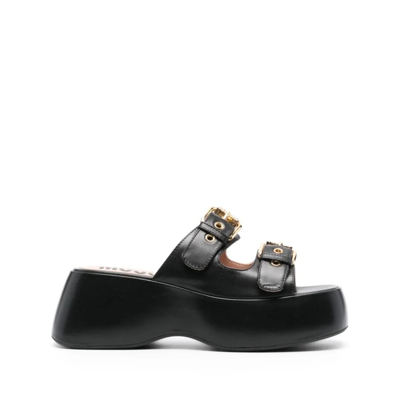 Moschino Sandalen Square Open Toe Platform Sandals Black