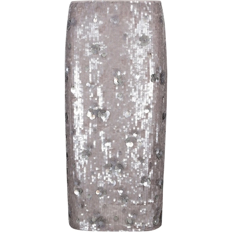 P.A.R.O.S.H. Jupe midi Glow Skirt Grey grau