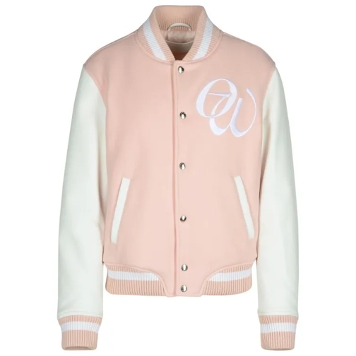 Off-White Varsity Pink Fabric Blend Bomber Jacket Pink 