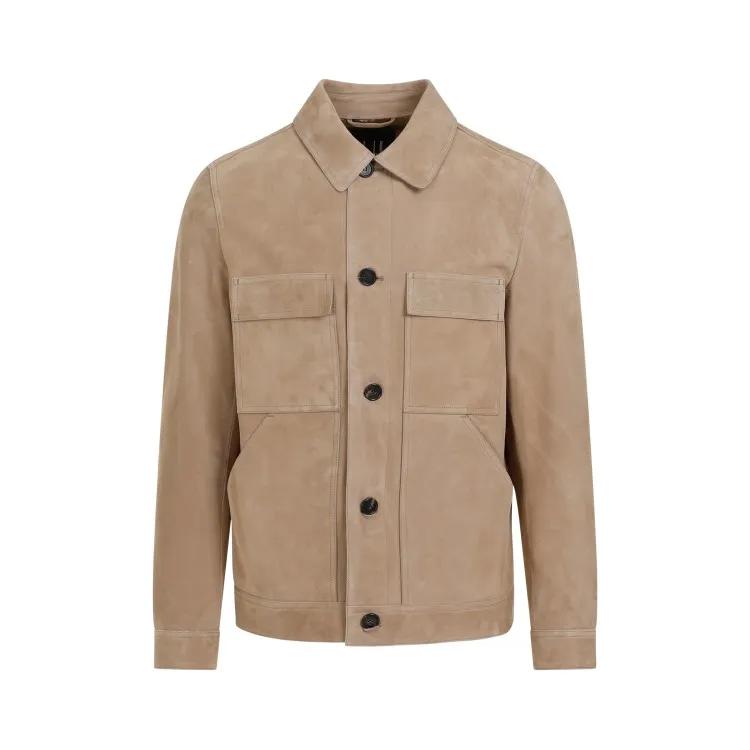 Dunhill - Suede Tailored Fawn Leather Jacket - Größe M - braun