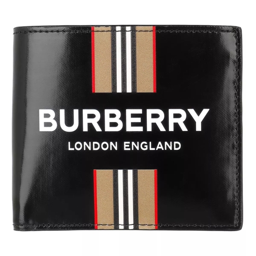 Burberry Wallet Leather Black/Archive Beige Portafoglio a due tasche