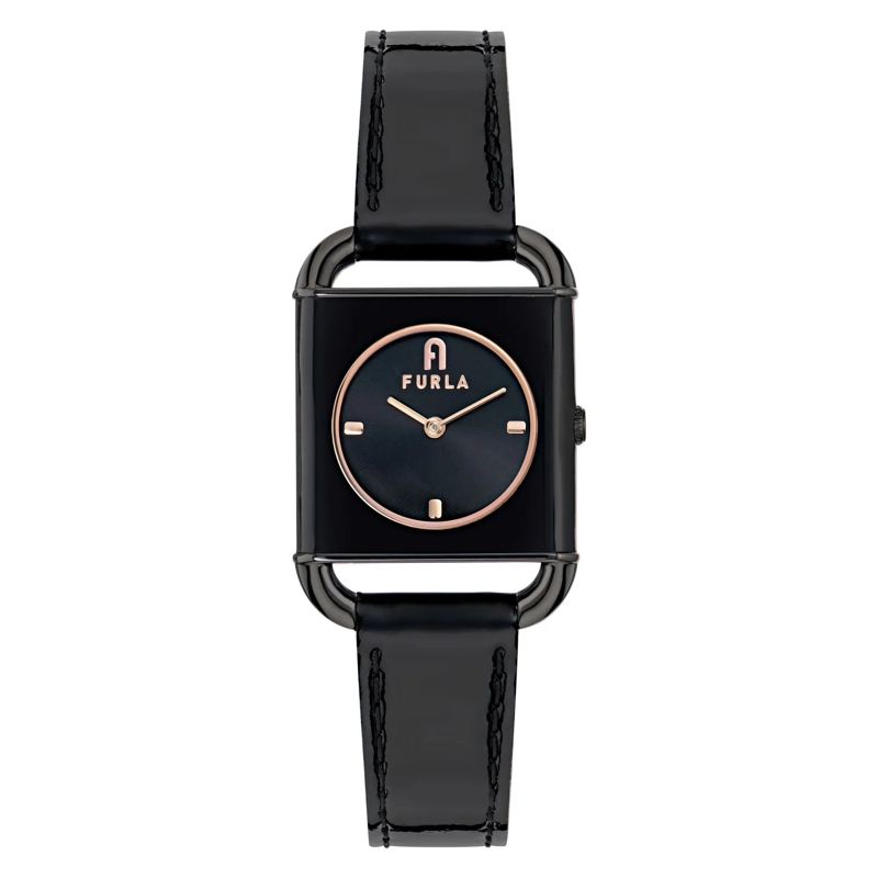 Furla Quarzuhr Quarz-Analoguhr Furla Arco Square schwarz