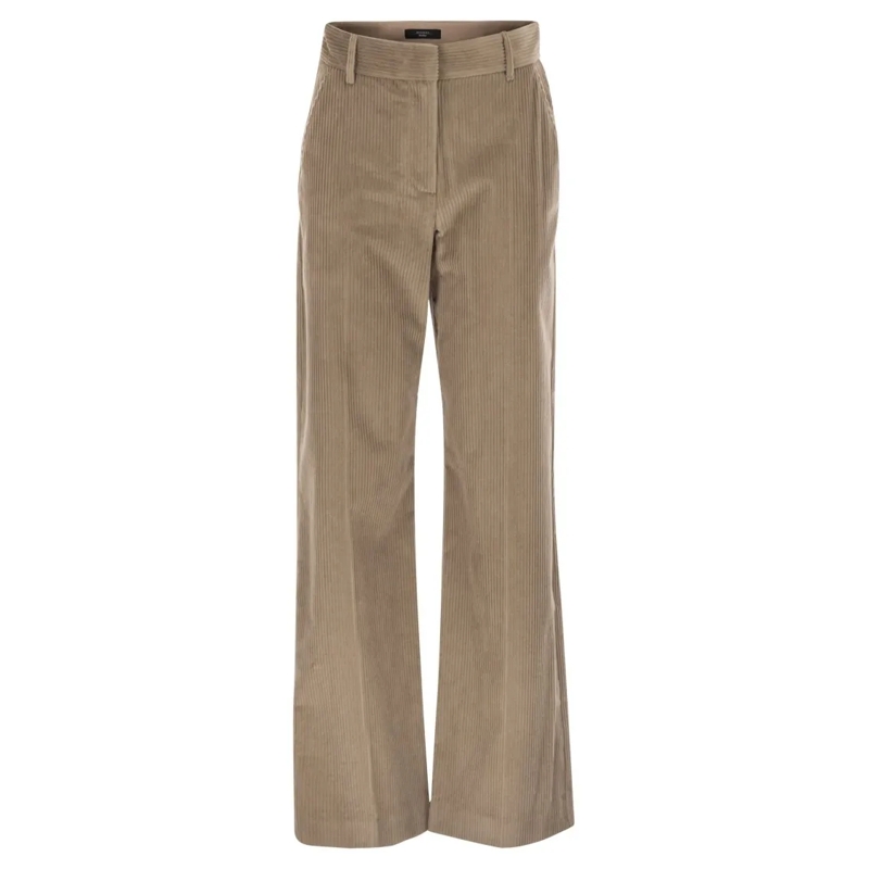 Max Mara  Tania - Wide-Leg Corduroy Trousers Brown