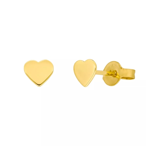 Leaf Earring Heart 14K Gold Stud