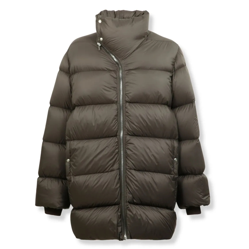 Rick Owens Daunenjacke Zip High Collar Puffer Jacket Grey