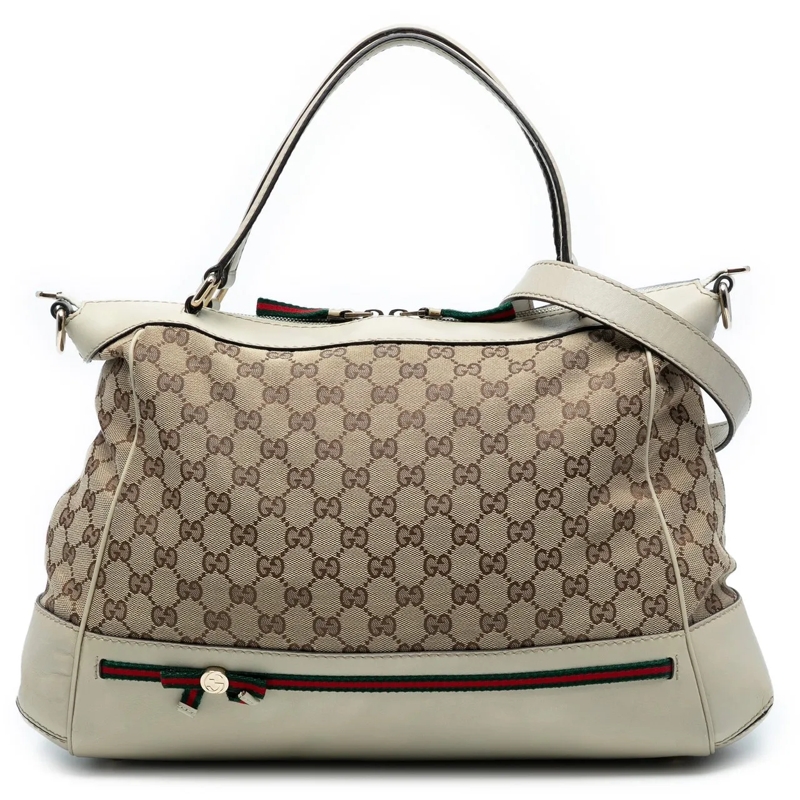 Gucci Sac à bandoulière GG Canvas Web Mayfair Satchel braun