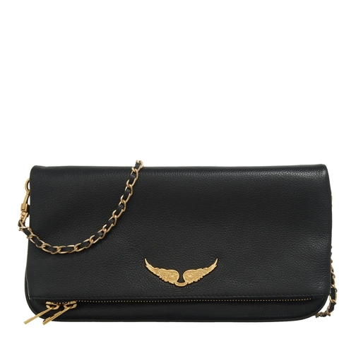 Zadig & Voltaire Clutch Rock Grained Leather Noir Gold