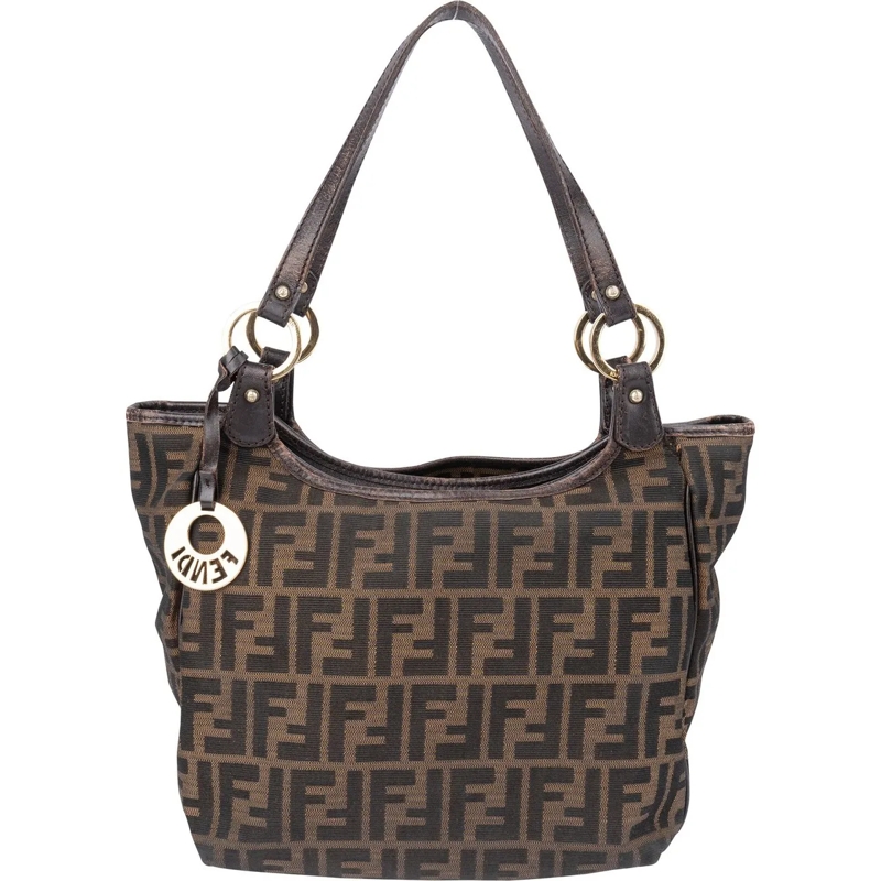Fendi Schultertasche Fendi FF Monogram Zucca Handbag braun