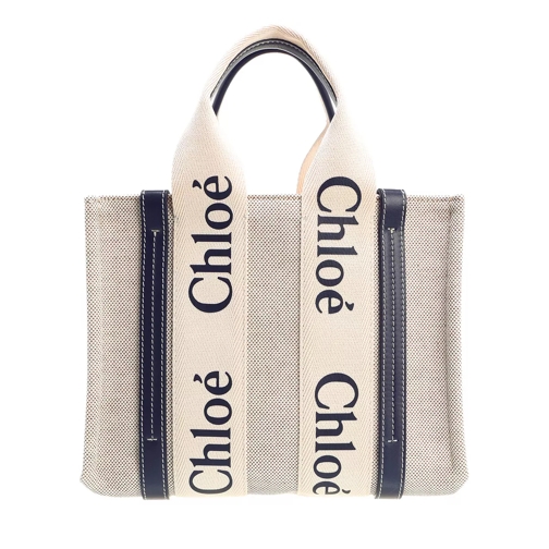 Chloé Small Woody Tote Bag Beige/Blue Tote