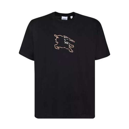 Burberry T-Shirt With Signature Equestrian Knight Print Black T-Shirts