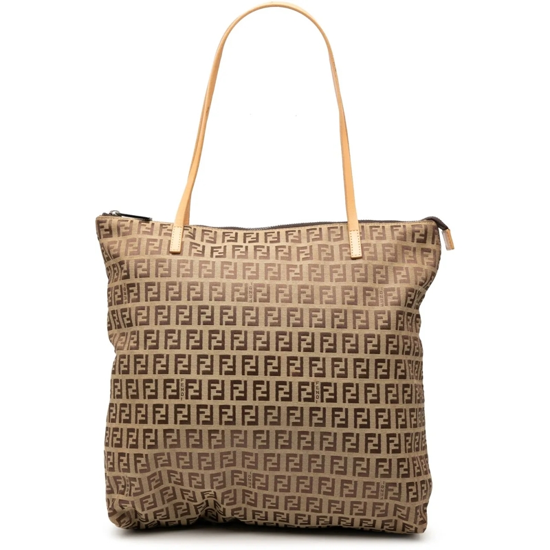 Fendi Shopper Zucchino Canvas Tote braun
