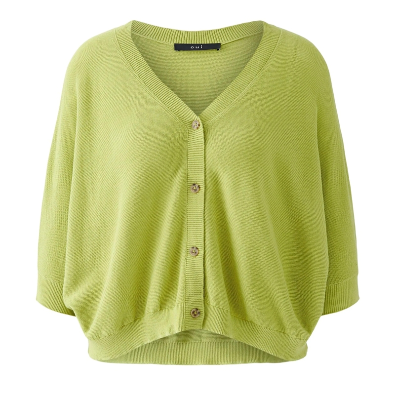 Oui Strickjacke Strickjacke grün