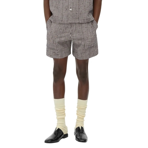 Bottega Veneta Legere Shorts Checked Shorts Burgundy