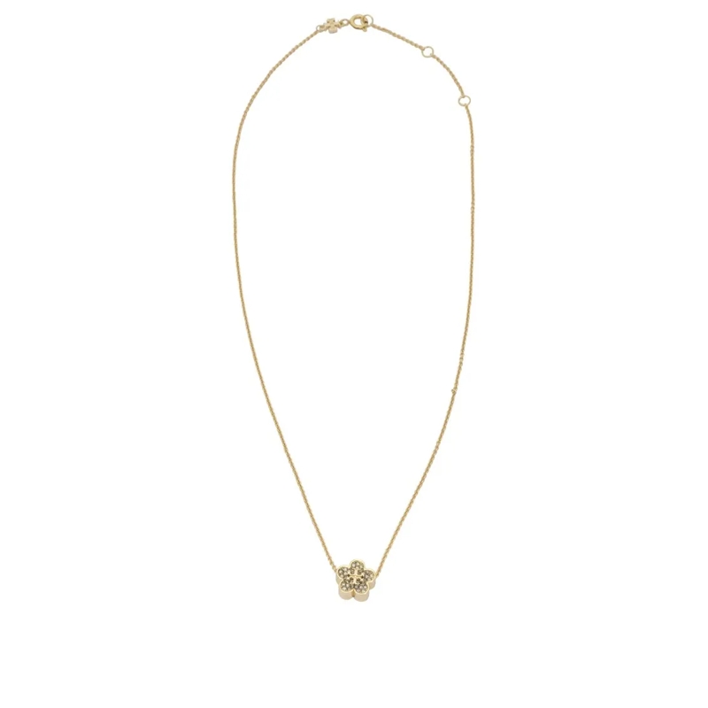 Tory Burch Medium Halsketting Gold-Tone Necklace With Flower Pendant Not Applicable