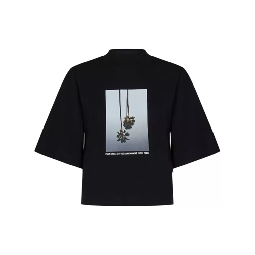 Palm Angels Boxy Fit T-Shirt In Black Cotton Jersey Black 