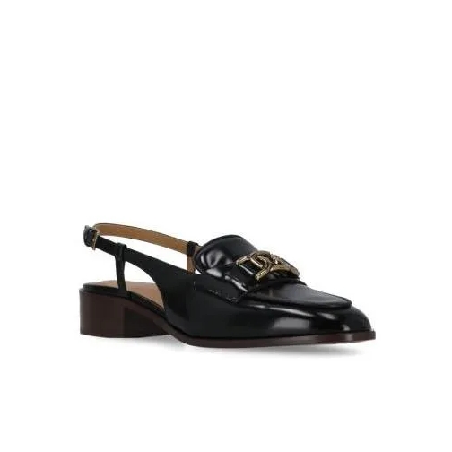 Tod's Black Smooth Leather Mules Black Mocassin