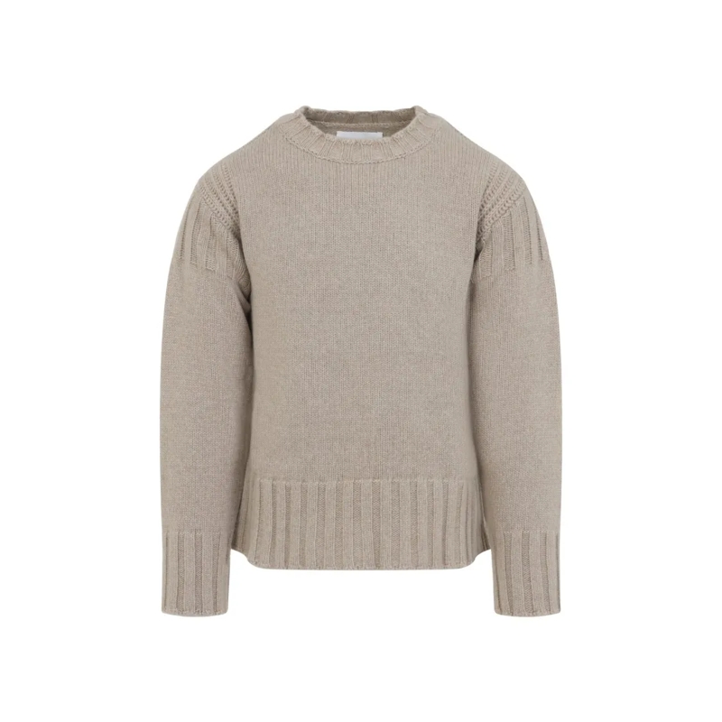 Jil Sander Trui Cashmere Knit Sweater With Ribbed Detailing Grey