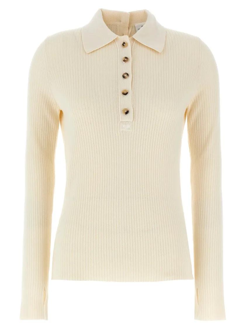 Thumbnail - Courrèges - Multi-Buttons' Sweater - Größe L - beige