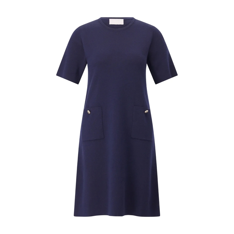 Hemisphere  Minikleid aus Merinowolle Dunkelblau