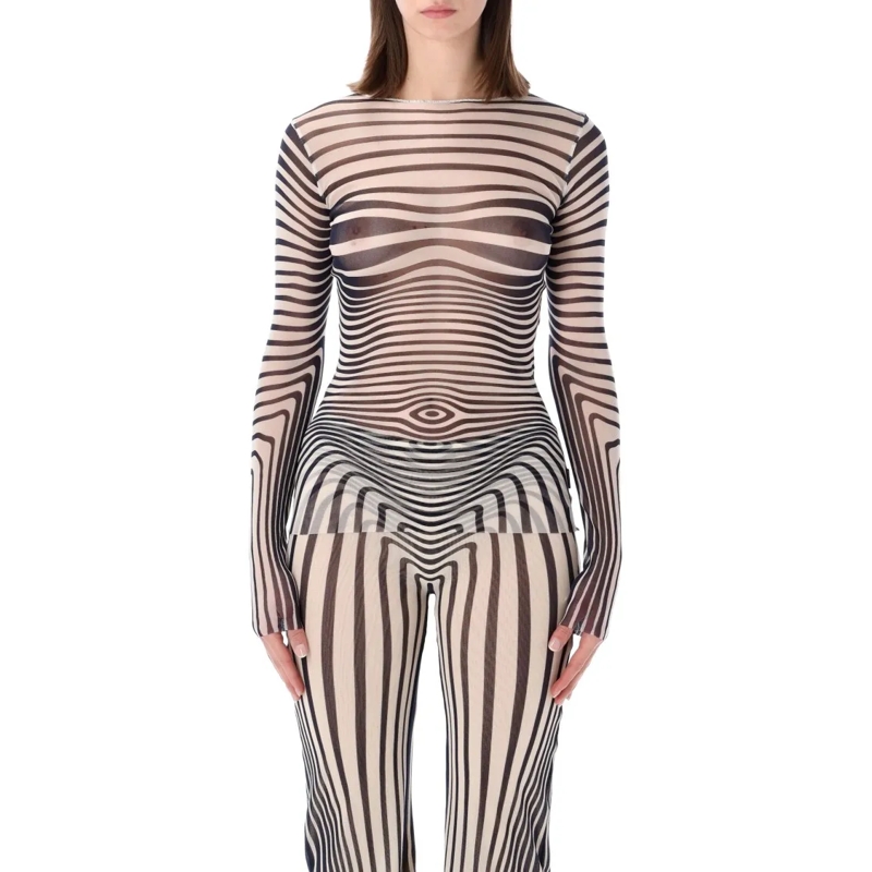 Jean Paul Gaultier Langärmeliges Oberteil Body Morphing Re-Edition Top Neutrals