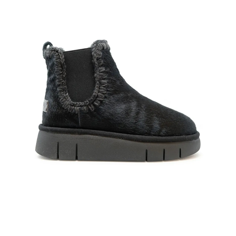 Mou Laarzen Bounce Boots Ponyskin Black Black