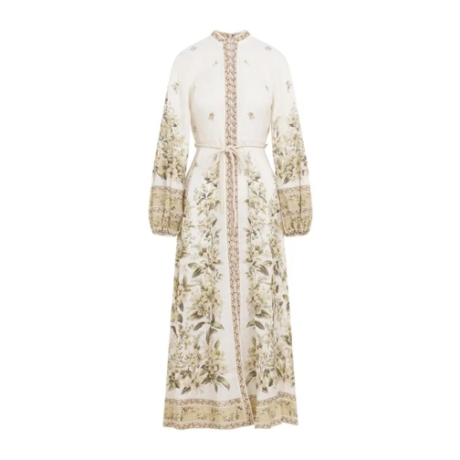 Zimmermann Golden Buttoned Midi Dress Multicolor 