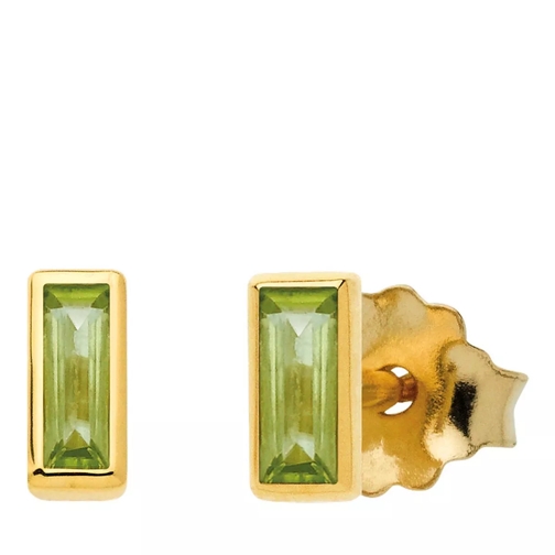 Indygo Seoul Earrings Peridot Yellow Gold Green Orecchini a bottone