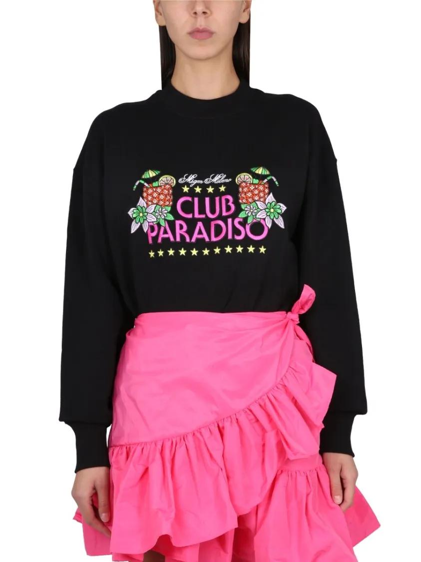 Thumbnail - MSGM - Black Sweatshirt With Logo Embossing - Größe M - schwarz