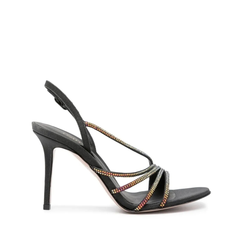 Le Silla Sandales Rhinestone-Embellished 95Mm Stiletto Sandals Grey