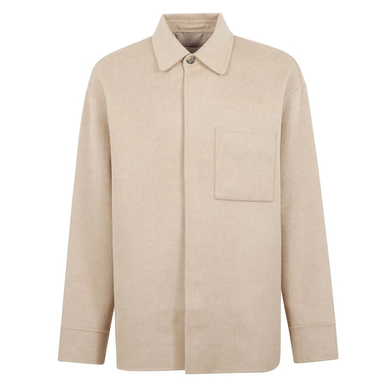 J.W.Anderson Hemd Oversized Shirt Jacket With Hidden Button Closure Neutrals