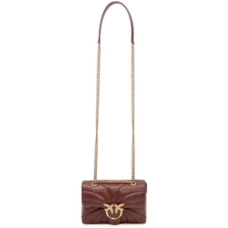 Pinko Schultertasche Borsa Love Puff Mini Trapuntata con Patta braun(Image 2)
